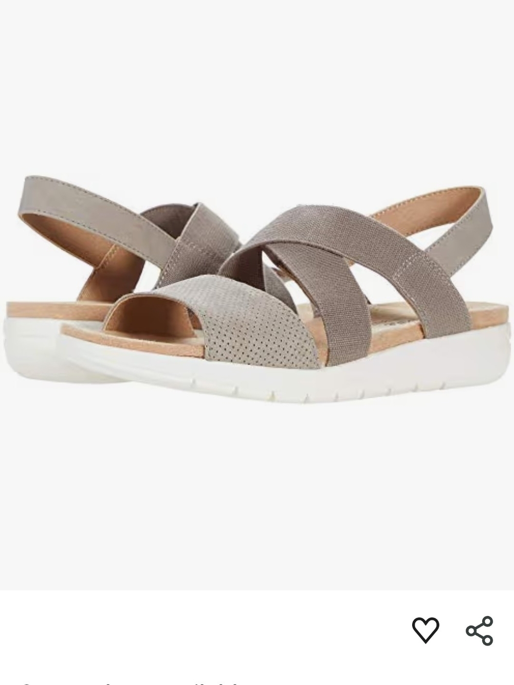 Life Stride Taupe Crisscross Slingback Sandals Size 8 WIDE
